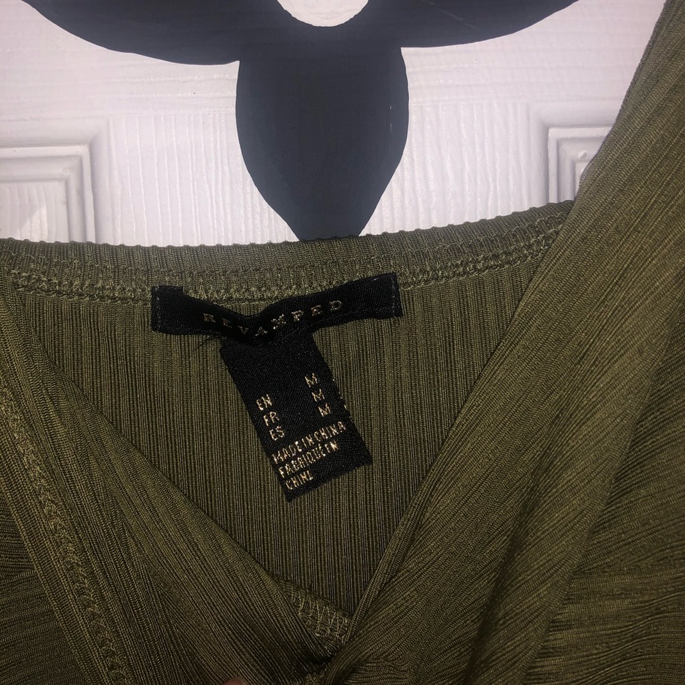 NWOT Olive Ribbed Dress - Picture 4 of 4